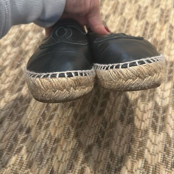 Chanel CC Cap Toe Espadrilles - black leather - size 36 - Picture 5 of 9